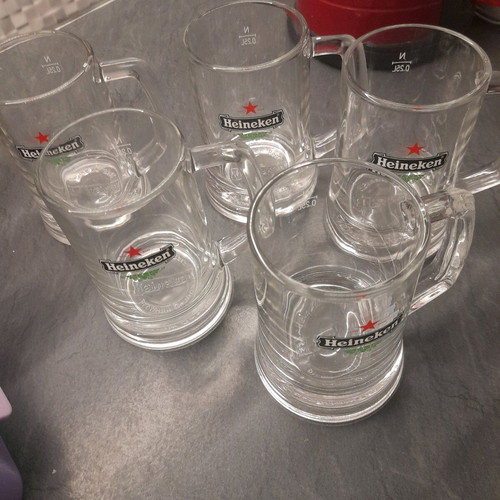 Heineken beer glasses 0.25L new, pack of 5