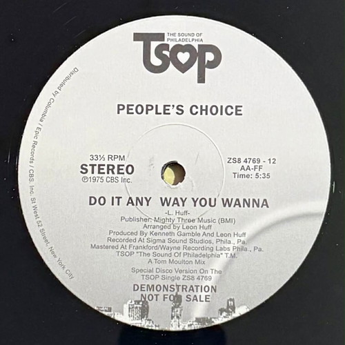 People’s Choice Do It Any Way You Wanna vinyl record, electronic