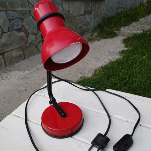 Desk and bedside lamp used, red
