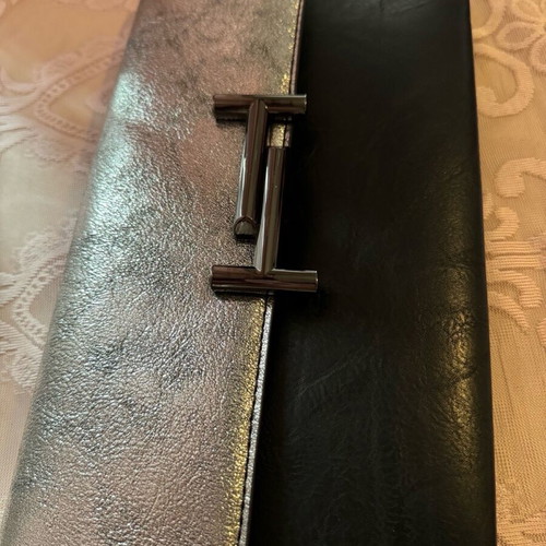 Envelope bag with silver chain like new, black