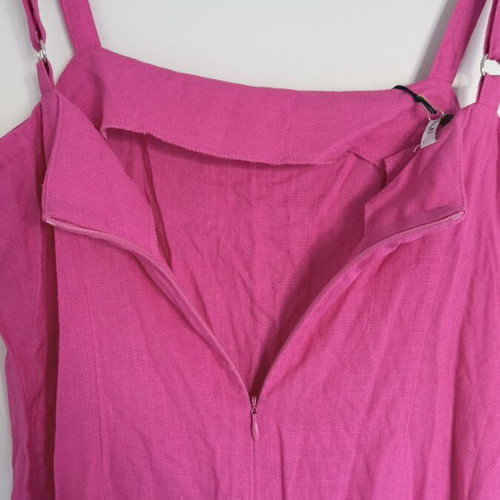 Linen midi dress Helmi new, pink, size L