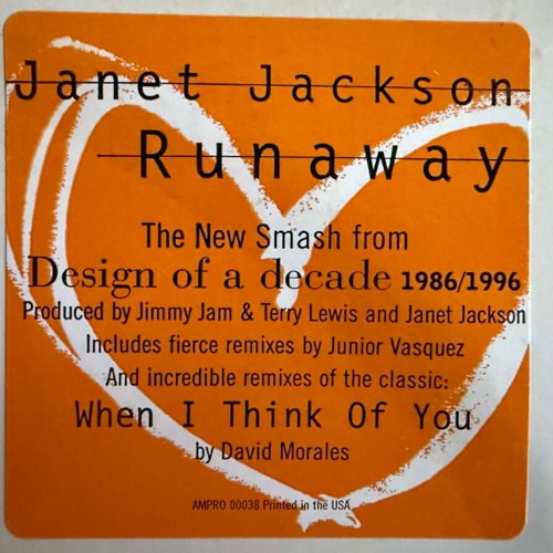 Janet Jackson Runaway / When I Think Of You 2x12'' promo vinyl