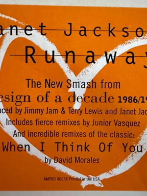 Janet Jackson Runaway / When I Think Of You 2x12'' promo vinyl