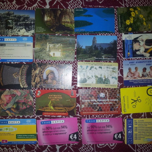 Phone cards used, pack of 20 pieces