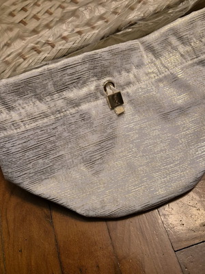 Ysl pouch toiletry bag new white iridescent gold