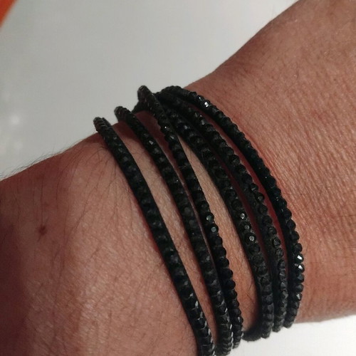 Double bracelet with rhinestones like new, black