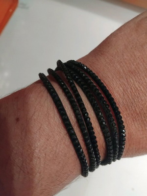 Double bracelet with rhinestones like new, black
