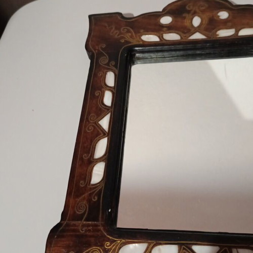 Decorative wall mirror vintage wooden frame like new