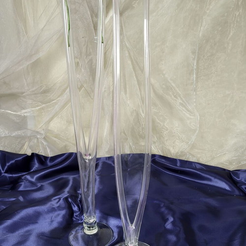 Decorative Floor Vases Set of 2 70cm Clear Glass Like New