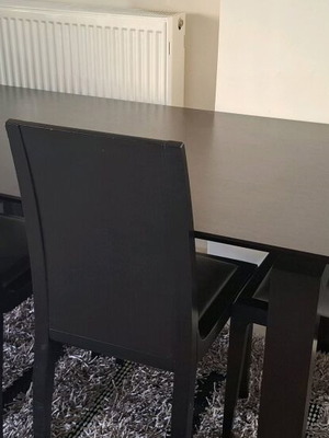 τραπεζαρία μασίφ ξυλο με 6 καρεκλες 160x90x77cm