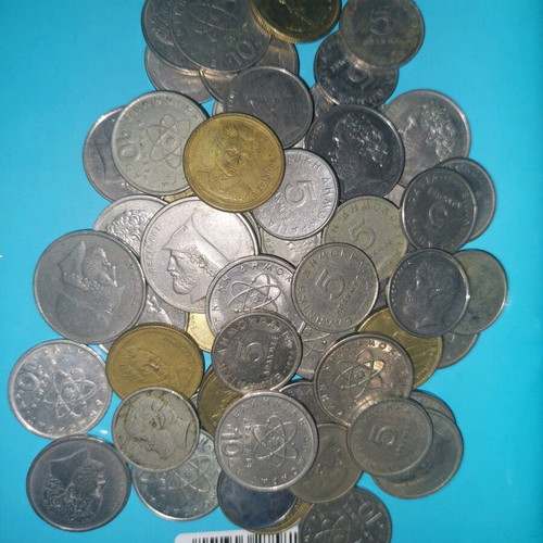 Greek drachma coins used, pack of 70 pieces