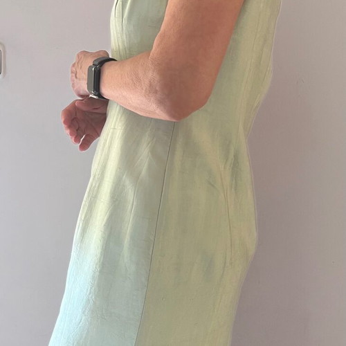 Escada 100% silk linen dress, green, made in Germany