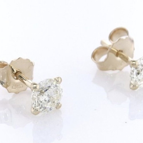 Earrings 14K gold with natural diamonds 1.02 carats new