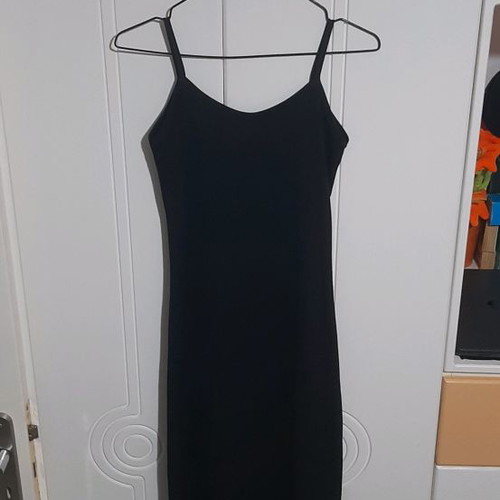 Long black women's spaghetti strap dress used