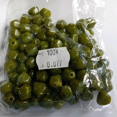 Green olive beads, pack of 90