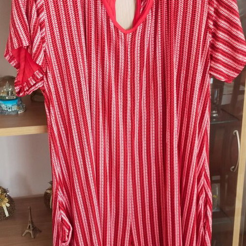 Red striped jumpsuit XL like new with wide leg and cutout back