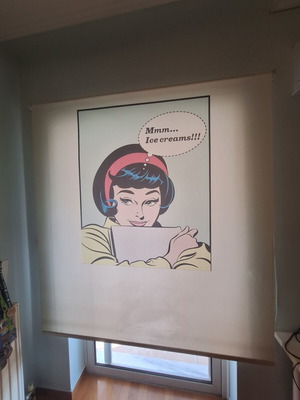 Κουρτίνα ρολό Pop Art μεταχειρισμένη με σχέδιο κόμικ