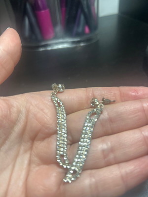 Dangling earrings with rhinestones