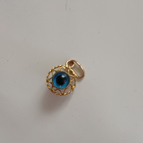 Gold K14 double-sided vintage mataki pendant