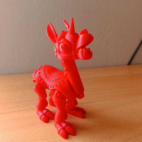 Articulated llama new, 3D printed, red PLA