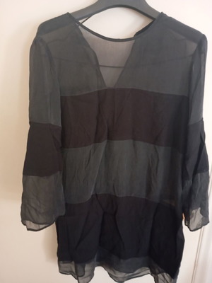 Black evening blouse with transparency XL used