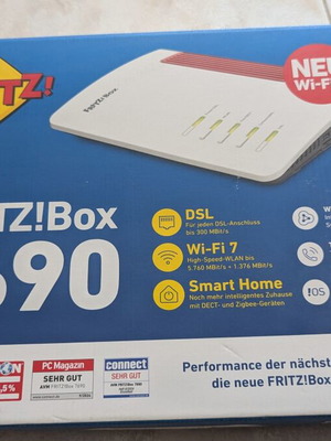 Fritz!Box 7690 wireless modem/router like new, Wi-Fi 7, 7200 Mbps, dual band, VPN, 4 ports