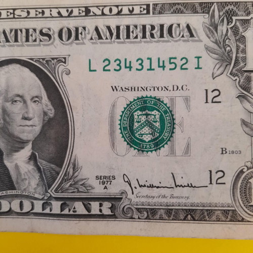 One dollar United States of America 1977 used, good condition