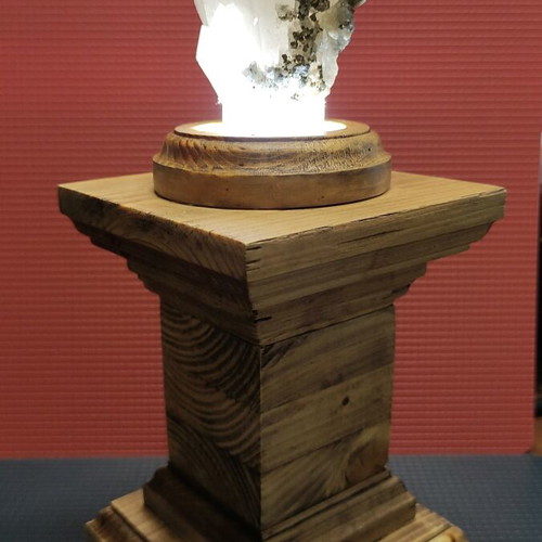 Polydidymos Quartz Crystal in Handmade Antique Wooden Base