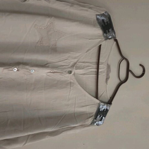 Beige blouse with sequins new, soft summer fabric