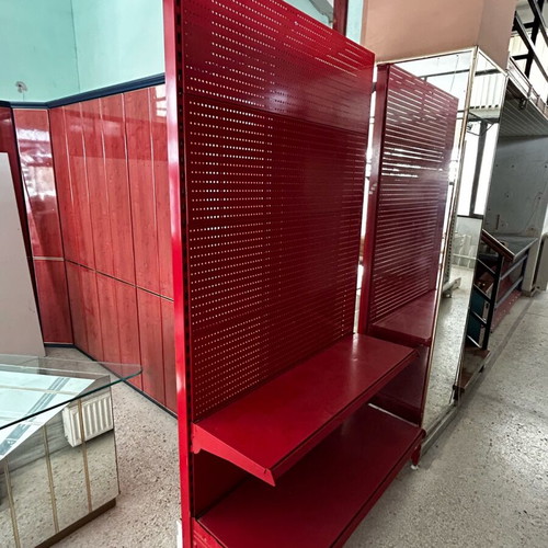 Perforated shelves like new, red, white and gray in various sizes