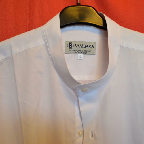 White shirt with papadistiko collar new, size L