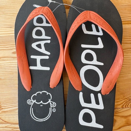 Happy People slippers unisex new, black and orange, size 40/41