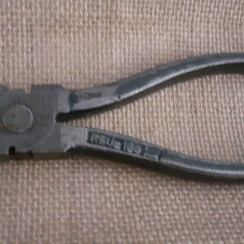 Pliers used, vintage piece from car toolbox, set of 2