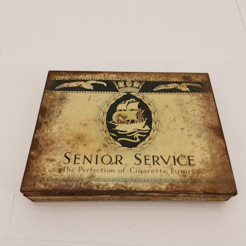 Senior Service metal box used, 1960s era