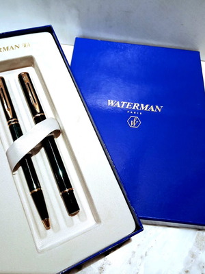 Комплект Waterman Laureat II Green Marble като нов, колекционерски
