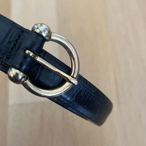 Uterque leather belt used, black, size 80, gold buckle