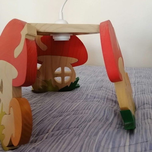 Gabeliz wooden mushroom house lamp for children's room