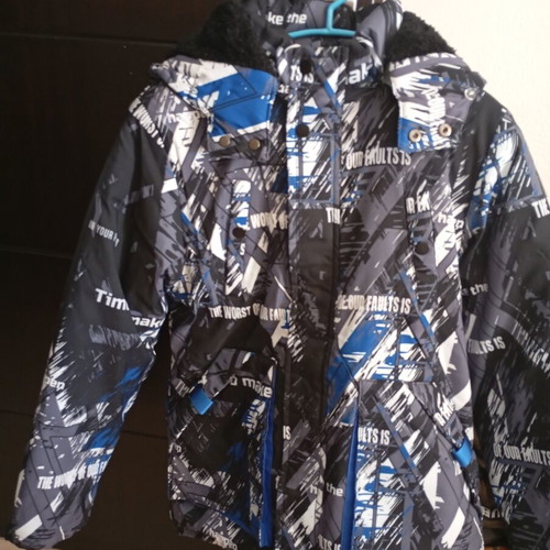 Joyce winter jacket for boys 12 years old, new, grey and blue