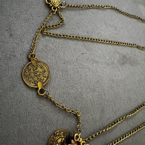 Gold thigh chain with coin charms, Bohemia