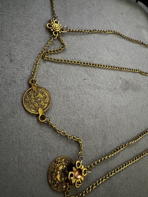 Gold thigh chain with coin charms, Bohemia