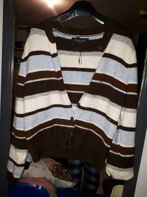 Stradivarius cardigan sweater like new, blue and brown