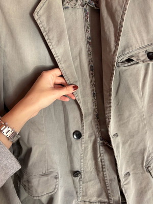 Women's cotton jacket like new, size M, gray/khaki