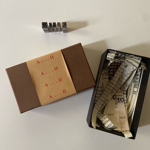 Typography blocks "Αγαπω" like new, rare