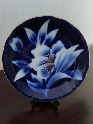 Vintage Japanese Decorative Plate used, 14 cm