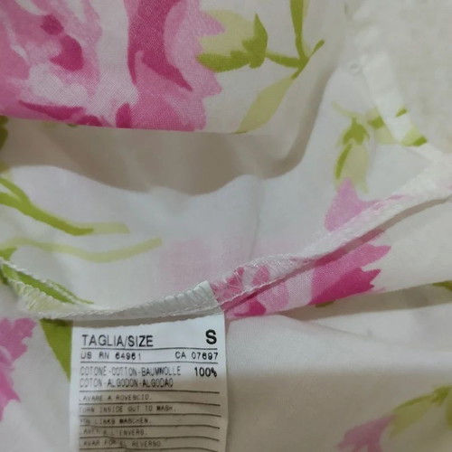 Benetton Spaghetti Top Flowered Cotton Romantic Top Size S Like New