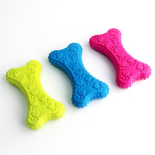 Dog toy new, hard rubber bone blue