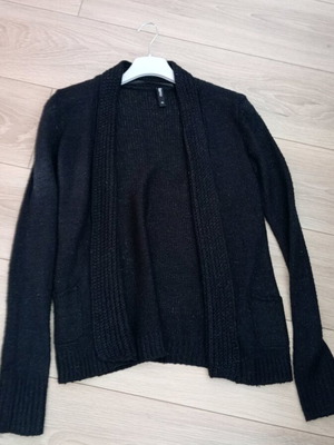 Cardigan XS like new with shiny detail, black