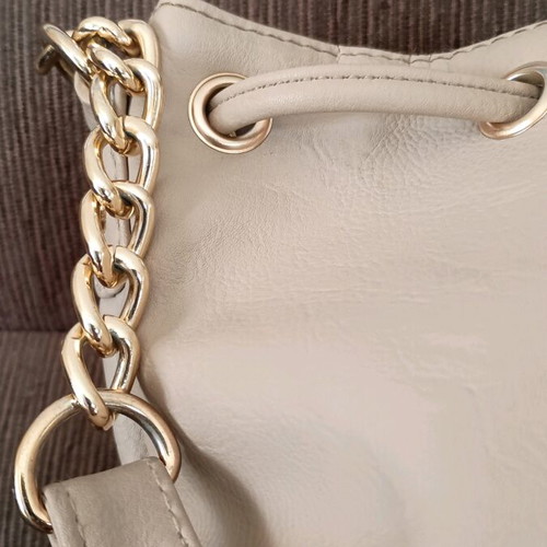 Atmosphere shoulder bag used, large capacity, beige