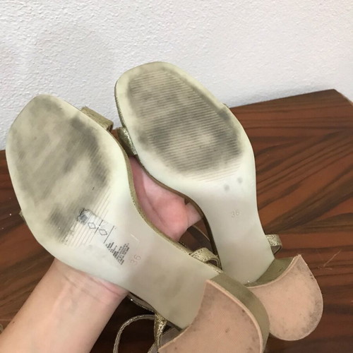 H&M sandals used, gold color, size 36 with heel