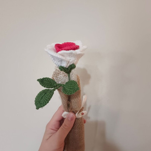 Crocheted Rose handmade, 100% cotton yarn